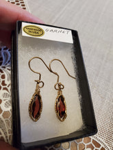 Load image into Gallery viewer, Custom Wire Wrapped Faceted Garnet 3.9 ct. Earrings 14Kgf