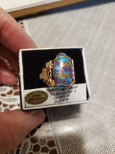 Load image into Gallery viewer, Custom Wire Wrapped Purple Mojave Turquoise & Copper 14Kgf Ring Size 8