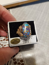 Load image into Gallery viewer, Custom Wire Wrapped Purple Mojave Turquoise & Copper 14Kgf Ring Size 8