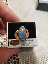 Load image into Gallery viewer, Custom Wire Wrapped Purple Mojave Turquoise & Copper 14Kgf Ring Size 7 1/2
