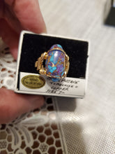 Load image into Gallery viewer, Custom Wire Wrapped Purple Mojave Turquoise & Copper 14Kgf Ring Size 7 1/2