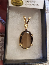 Load image into Gallery viewer, Custom Wire Wrapped Faceted Smokey Quartz Necklace/Pendant 14KGF