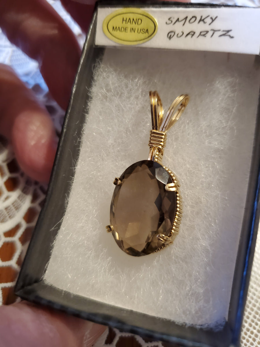 Smoky quartz store pendant necklace