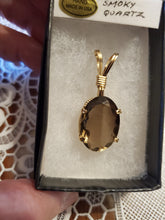 Load image into Gallery viewer, Custom Wire Wrapped Faceted Smokey Quartz Necklace/Pendant 14KGF