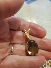 Load image into Gallery viewer, Custom Wire Wrapped Faceted Smokey Quartz Necklace/Pendant 14KGF