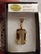 Load image into Gallery viewer, Custom Wire Wrapped Faceted Smokey Quartz Necklace/Pendant 14Kgf