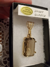 Load image into Gallery viewer, Custom Wire Wrapped Faceted Smokey Quartz Necklace/Pendant 14Kgf