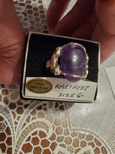 Load image into Gallery viewer, Custom wire wrapped Amethyst Ring Size 6 1/2  Sterling Silver