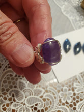 Load image into Gallery viewer, Custom wire wrapped Amethyst Ring Size 6 1/2  Sterling Silver