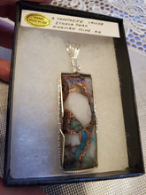 Load image into Gallery viewer, Custom Wire Wrapped Ithaca Peak Turquoise & Copper Kingman Mine AZ Necklace/Pendant Sterling Silver