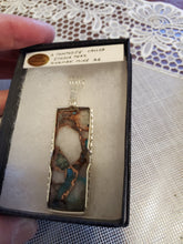 Load image into Gallery viewer, Custom Wire Wrapped Ithaca Peak Turquoise & Copper Kingman Mine AZ Necklace/Pendant Sterling Silver