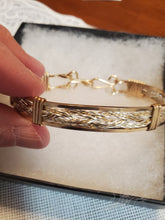 Load image into Gallery viewer, Custom Wire Wrapped 14Kgf & Sterling Silver Braided Bracelet Size 7 1/2