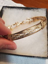 Load image into Gallery viewer, Custom Wire Wrapped 14Kgf & Sterling Silver Braided Bracelet Size 7 1/2