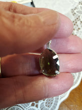 Load image into Gallery viewer, Custom Wire Wrapped Faceted Moldavite Necklace/Pendant Sterling Silver