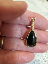 Load image into Gallery viewer, Custom Wire Wrapped Black Onyx 14Kgf Necklace/Pendant