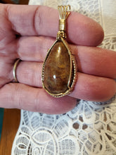 Load image into Gallery viewer, Custom Wire Wrapped Pietersite Necklace/Pendant 14Kgf