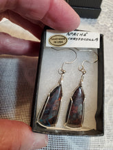 Load image into Gallery viewer, Custom Wire Wrapped Apache Chrysocolla Earrings Sterling Silver