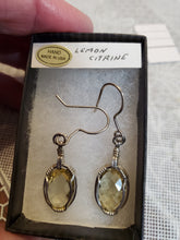 Load image into Gallery viewer, Custom Wire Wrapped Lemon Citrine Faceted Earrings Sterling Silver