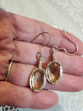 Load image into Gallery viewer, Custom Wire Wrapped Lemon Citrine Faceted Earrings Sterling Silver
