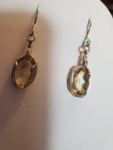Load image into Gallery viewer, Custom Wire Wrapped Lemon Citrine Faceted Earrings Sterling Silver