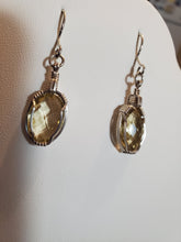 Load image into Gallery viewer, Custom Wire Wrapped Lemon Citrine Faceted Earrings Sterling Silver
