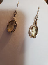 Load image into Gallery viewer, Custom Wire Wrapped Lemon Citrine Faceted Earrings Sterling Silver