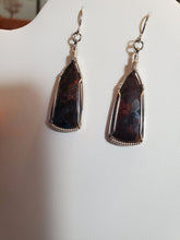 Load image into Gallery viewer, Custom Wire Wrapped Apache Chrysocolla Earrings Sterling Silver