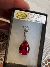 Load image into Gallery viewer, Custom Wire Wrapped Synthetic Ruby (Corundum)Necklace/Pendant Sterling Silver
