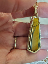 Load image into Gallery viewer, Custom Wire Wrapped Brown & Blue Tiger Eye Necklace/Pendant Sterling Silver