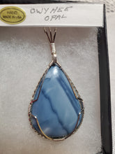 Load image into Gallery viewer, Custom Wire Wrapped Owyhee Opal Necklace/Pendant Sterling Silver