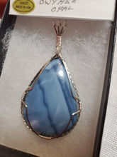 Load image into Gallery viewer, Custom Wire Wrapped Owyhee Opal Necklace/Pendant Sterling Silver
