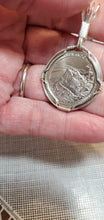 Load image into Gallery viewer, Custom Cut Wire Wrapped Shenandoah National Park Coin Necklace/Pendant Sterling Silver