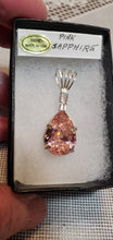 Load image into Gallery viewer, Custom Wire Wrapped Faceted Pink Sapphire Necklace/Pendant 18.5 ct Sterling Silver