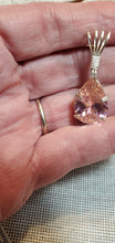 Load image into Gallery viewer, Custom Wire Wrapped Faceted Pink Sapphire Necklace/Pendant 18.5 ct Sterling Silver