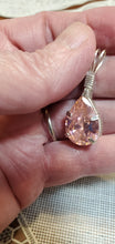 Load image into Gallery viewer, Custom Wire Wrapped Faceted Pink Sapphire Necklace/Pendant 18.5 ct Sterling Silver