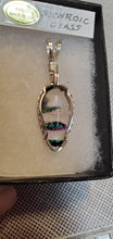 Load image into Gallery viewer, Custom Wire Wrapped Dichroic Glass Necklace/Pendant Sterling Silver