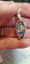Load image into Gallery viewer, Custom Wire Wrapped Dichroic Glass Necklace/Pendant Sterling Silver