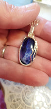 Load image into Gallery viewer, Custom Wire Wrapped Dark Blue Bridewell Stone Necklace/Pendant Sterling Silver
