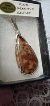 Load image into Gallery viewer, Custom Wire Wrapped Pink Granitic Gneiss Java VA Necklace/pendant Sterling Silver