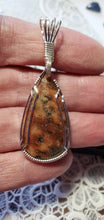 Load image into Gallery viewer, Custom Wire Wrapped Pink Granitic Gneiss Java VA Necklace/pendant Sterling Silver