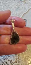 Load image into Gallery viewer, Custom Wire Wrapped Rough/Natural Moldavite 8ct Necklace/Pendant Sterling Silver