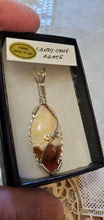 Load image into Gallery viewer, Custom Wire Wrapped Candy Cane Agate Necklace/Pendant Sterling Silver Wire