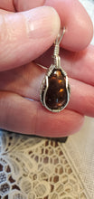 Load image into Gallery viewer, Custom Wire Wrapped Fire Agate Necklace/Pendant Sterling Silver