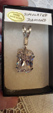 Load image into Gallery viewer, Custom Wire Wrapped Facet Simulated Diamond Necklace/Pendant Sterling Silver
