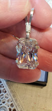Load image into Gallery viewer, Custom Wire Wrapped Facet Simulated Diamond Necklace/Pendant Sterling Silver