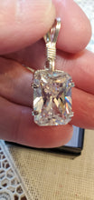 Load image into Gallery viewer, Custom Wire Wrapped Facet Simulated Diamond Necklace/Pendant Sterling Silver