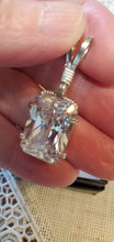 Load image into Gallery viewer, Custom Wire Wrapped Facet Simulated Diamond Necklace/Pendant Sterling Silver
