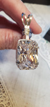 Load image into Gallery viewer, Custom Wire Wrapped Facet Simulated Diamond Necklace/Pendant Sterling Silver