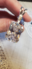 Load image into Gallery viewer, Custom Wire Wrapped Facet Simulated Diamond Necklace/Pendant Sterling Silver