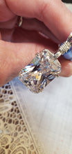 Load image into Gallery viewer, Custom Wire Wrapped Facet Simulated Diamond Necklace/Pendant Sterling Silver